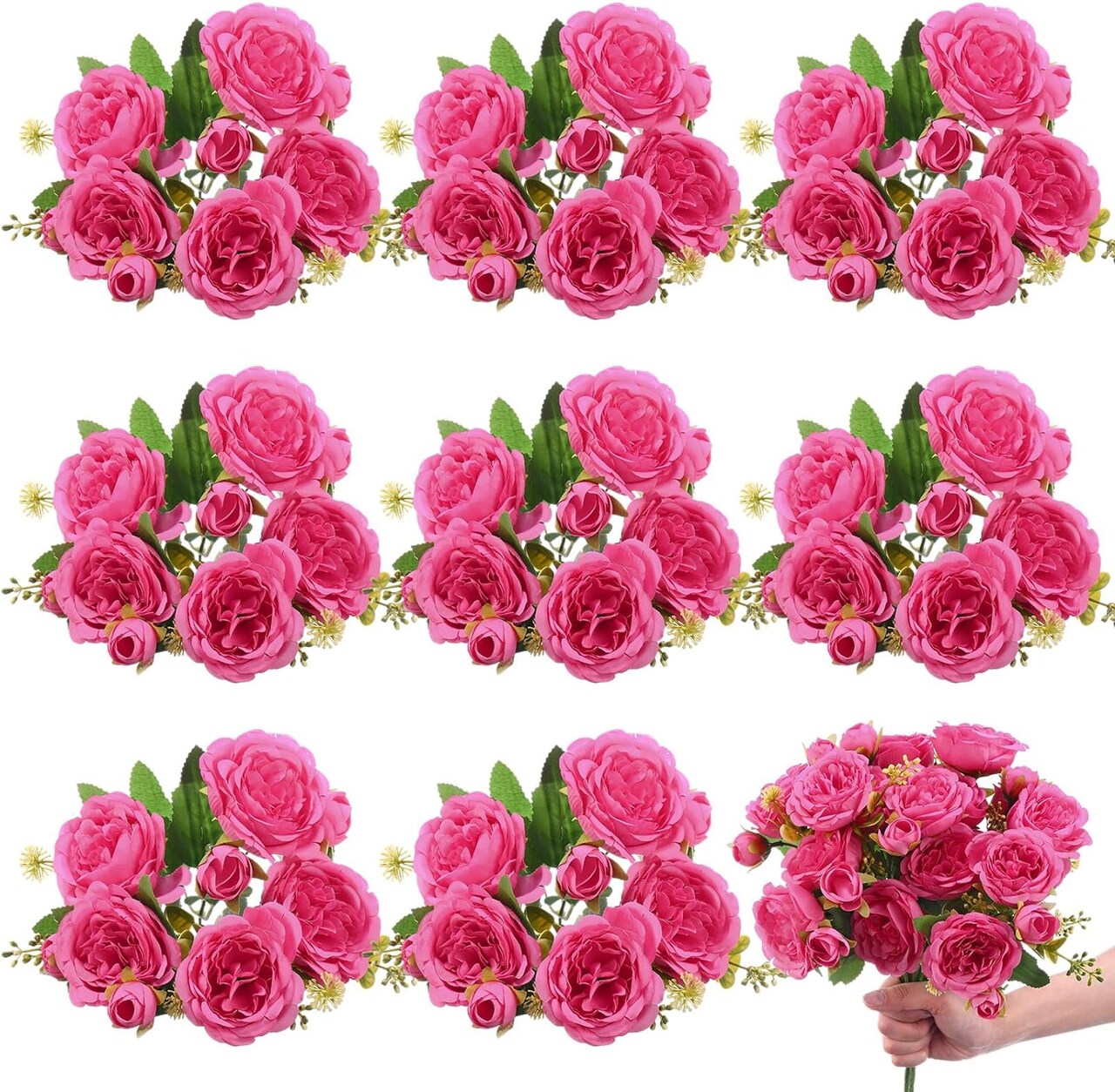 Boho Chic Peony Silk Flower Bundles: Stunning Artificial Bouquets for Any Occasion